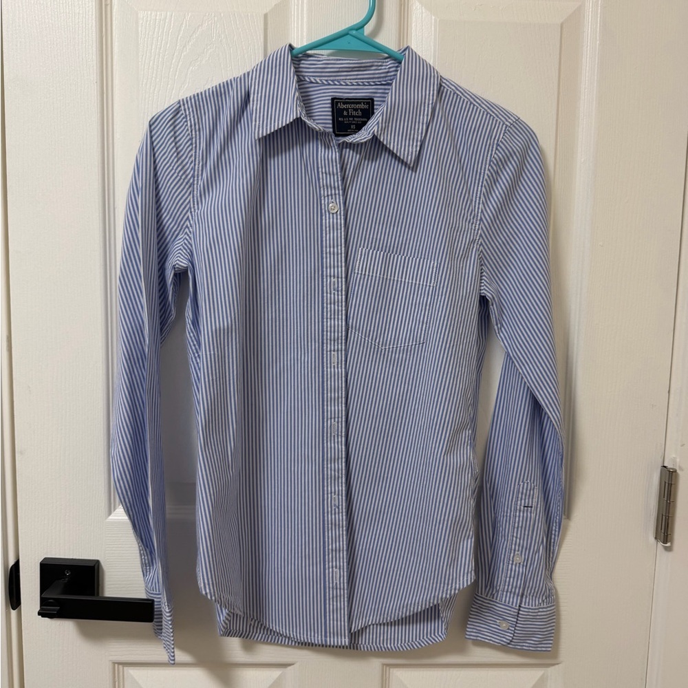 Abercrombie & Fitch Light Blue Pinstripe Shirt